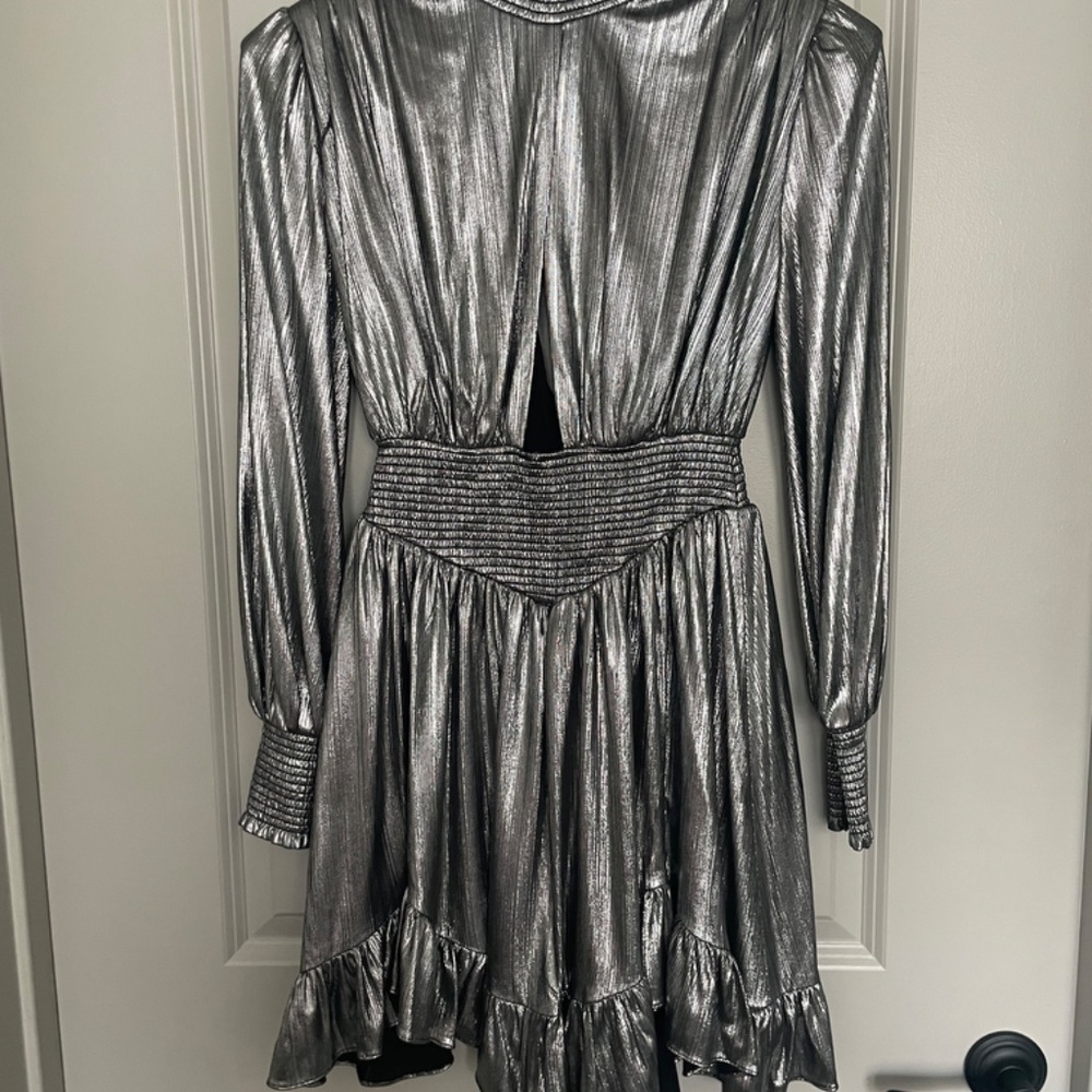 Silver Long-sleeved Dress Fancy